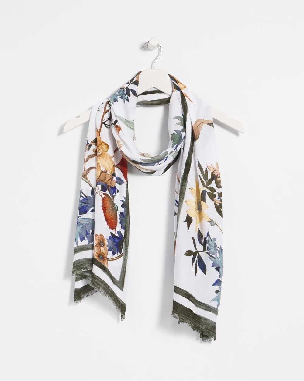 White Floral Oblong Scarf | Chico's